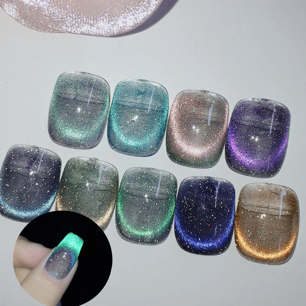 

Динамический сломанный бриллиант кошачий глаз телефон Магнитный голографический лак для ногтей Клей фототерапия лак для ногтей