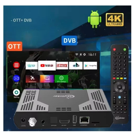 [Оригинальный] новейший гибридный ТВ-приставка Skylinker Z8 4K Android 5G Wi-Fi декодер OTT + FTA