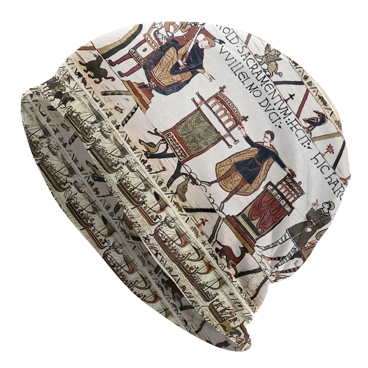 

THE BAYEUX TAPESTRY Harold Made An Oath On Holy Relics To Duke William Viking Style Autumn Female Warm Beanies Double Used Hats