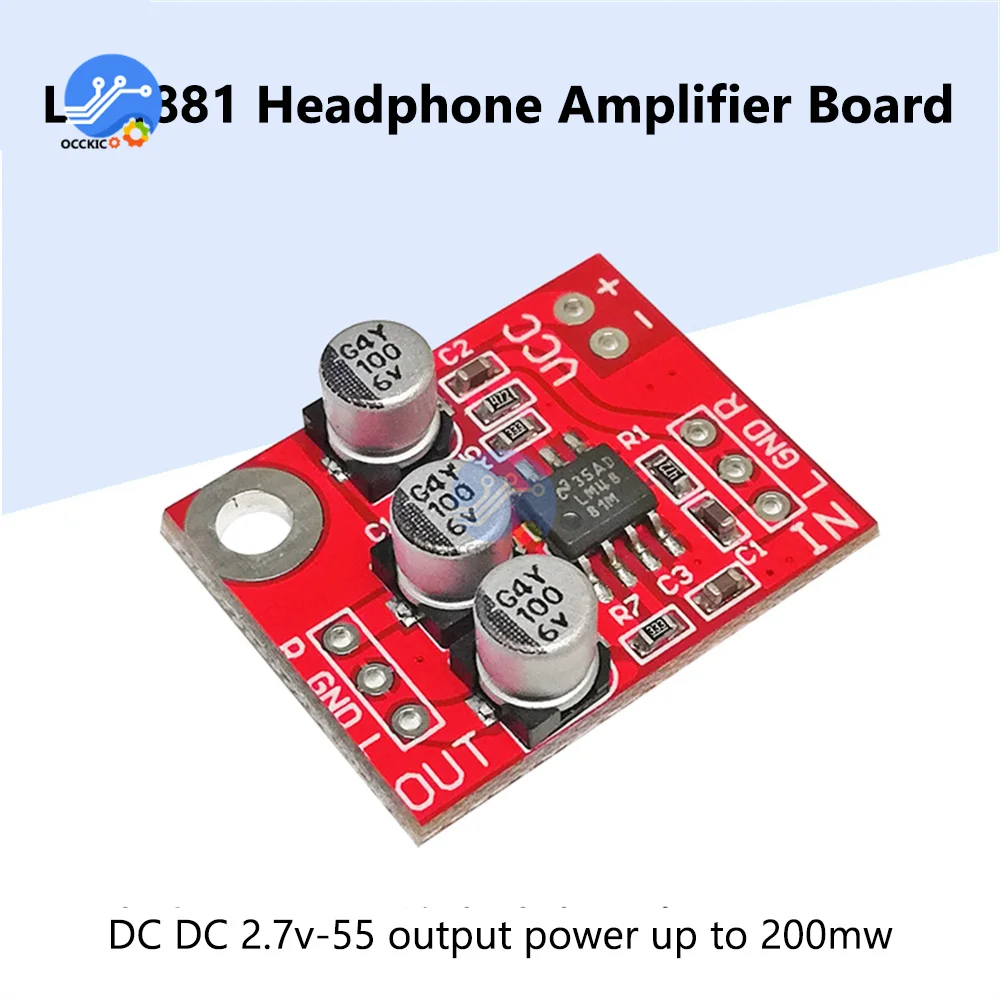 

LM4881 Headphone Headset Amplifier Board Mini Audio Preamplifier Amplifiers 2.7-5.5V