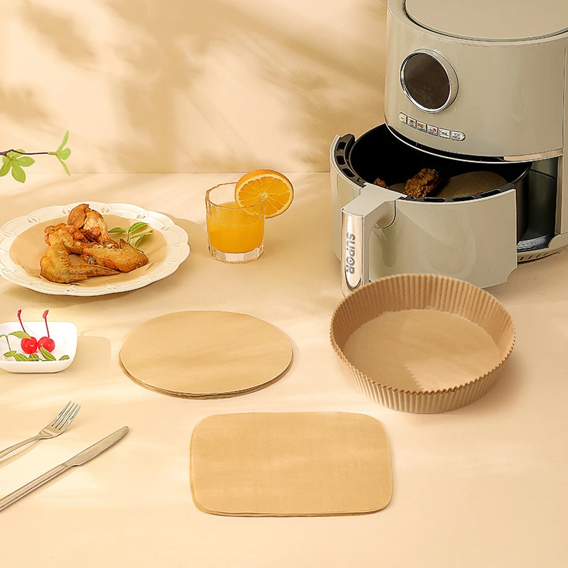 100pcs 16/20cm Air Fryer Disposable Paper Liner Mat Oil-proof Non-Stick Mat Microwave Oven Parchment Paper kitchen Cookers