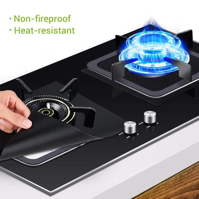 4PCS Stovetop Burner Protector Reusable Non-stick Cooker Cover Mat Anti-oil Stains Gas Stove Pads for Kitchen Accessories