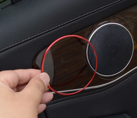 

For Benz GLC Class X205 2015-2017 Aluminium Alloy Inside Interior Door Speaker Around Cover Trim Red Car Accessories Stickers