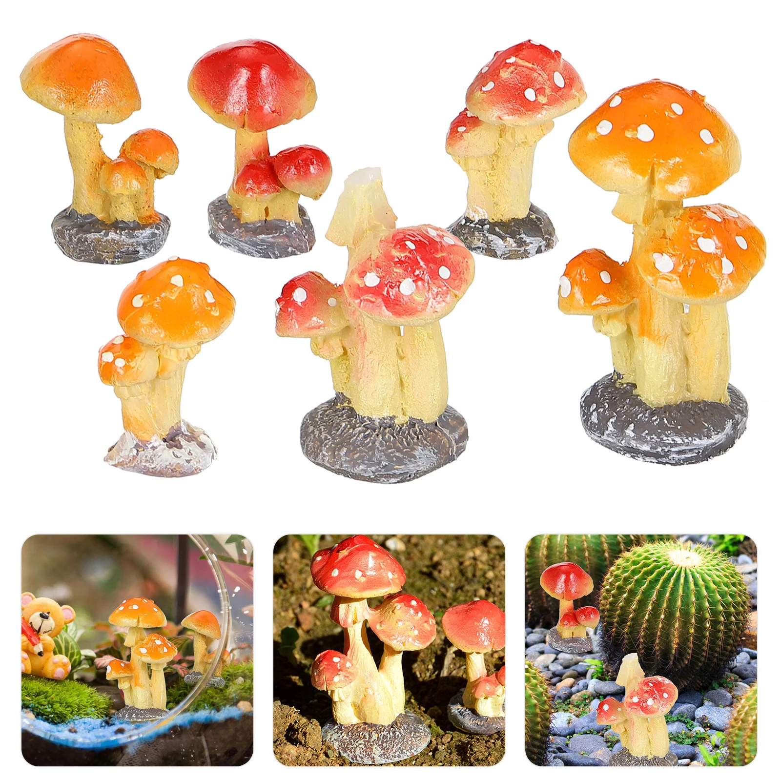 

Mushroom Figurines Mini Ornament Landscape Micro Miniature Garden Mushrooms Accessories Miniatures Pots Decoration Ornaments