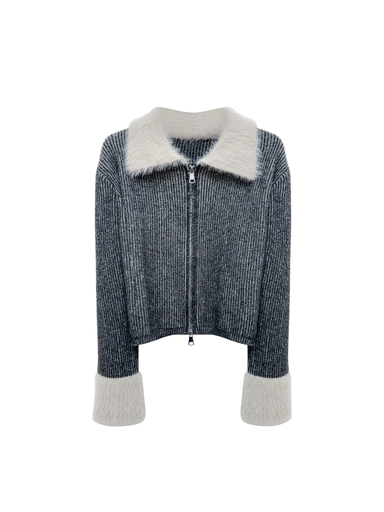 Женский розовый полосатый кардиган кашемировый свитер Harajuku корейский с длинными