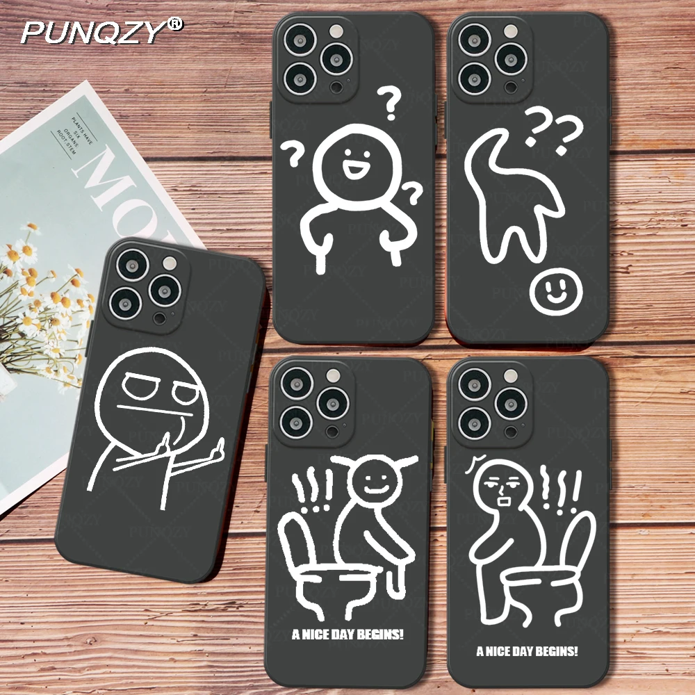 

PUNQZY Funny Lucky 2023 Cute Children With Phone Case For iPhone 11 13 12 MINI 14 PRO MAX XR 6 7 8 X XS SE 2020 Soft TPU Cover