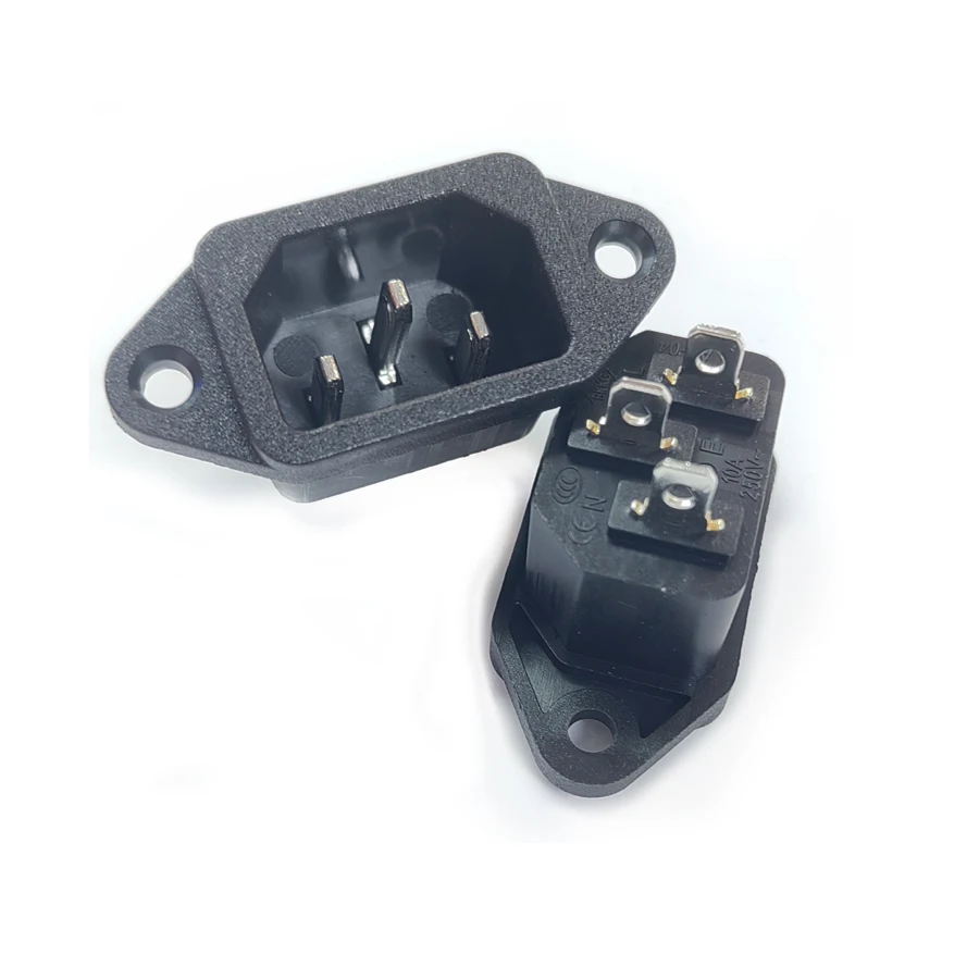 

10 шт./партия, стандартная розетка/разъем питания постоянного тока, 10 А/250 В переменного тока, 3 контакта