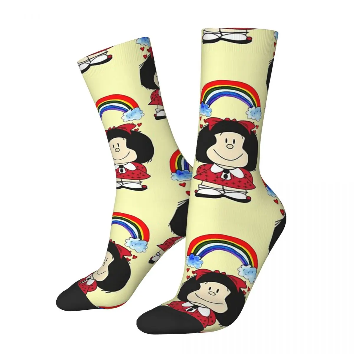 

Rainbow Mafalda Miguelito Comic Drawstring Socks Hiking Pouch 3D Print Backpack Boy Girls Mid-calf socks