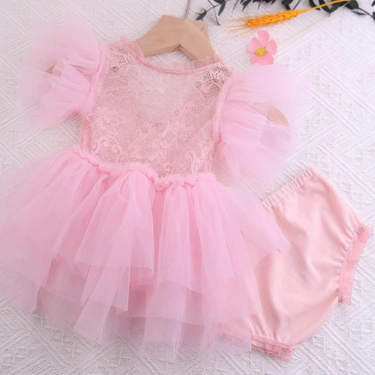 2 шт./комплект кружевное платье и шорты для фотосъемки новорожденных