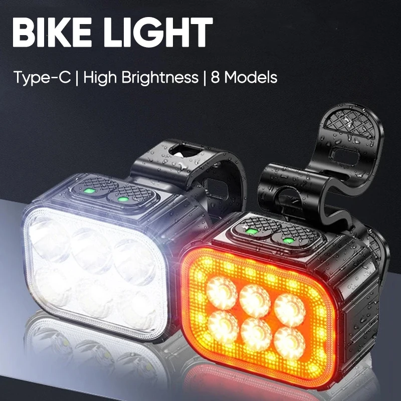 

Bike Light Bicycle LED Flashlight Rechargedable Bike Front Rear Lamp Cycling Safety Lamp Road Mountain Bicycle Lights Bike Part