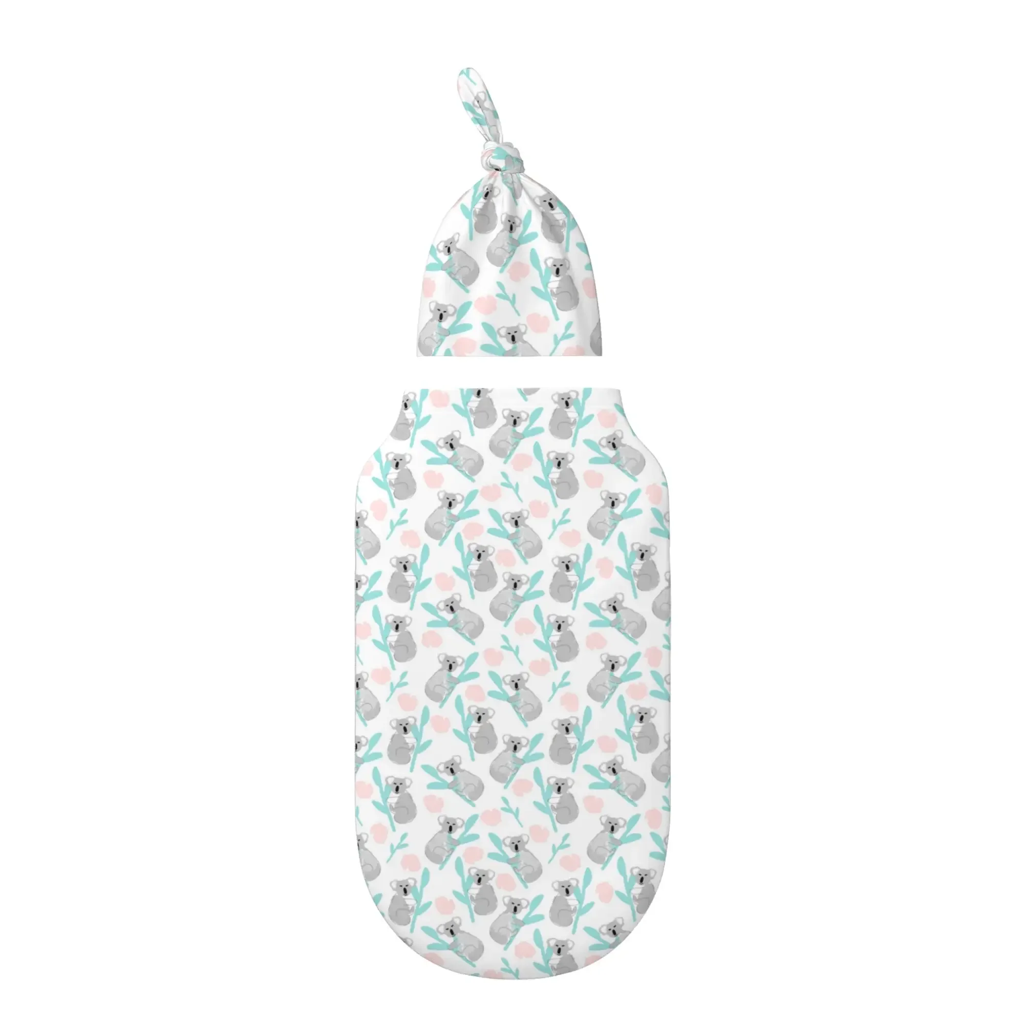 

Childish Koala Animal Baby Swaddle Blanket with Hat Set Baby Girl Boy Easy Adjustable Infant Sleep Sack Wrap Babies