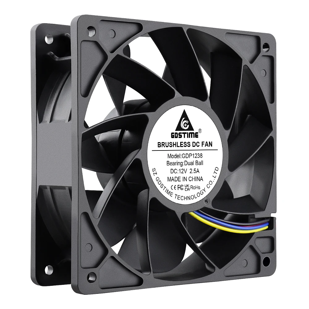 1Pcs Gdstime 120mm x 38mm PWM Computer PC Case Fans 12038 Dual Ball Bearing High Airflow 12V 4pin FG DC Brushless Cooling Fan - купить по