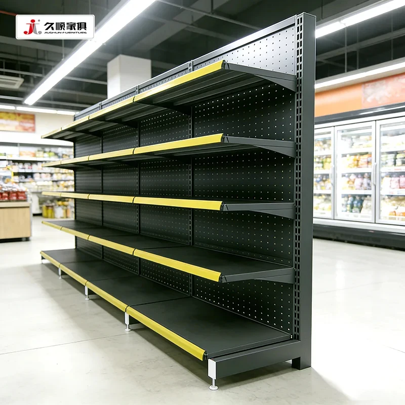 Фото Стеллажи для супермаркетов Custom.Jiushun Steel: односторонние, прочные, с регулируемыми полками, для склада и гаража №4