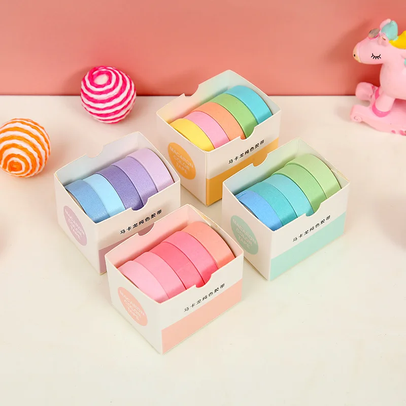 

ICE YOYO 5 Pcs Base Solid Color Washi Tapes DIY Journal Scrapbooking Decorative Masking Tapes Student School Stationery Supplies