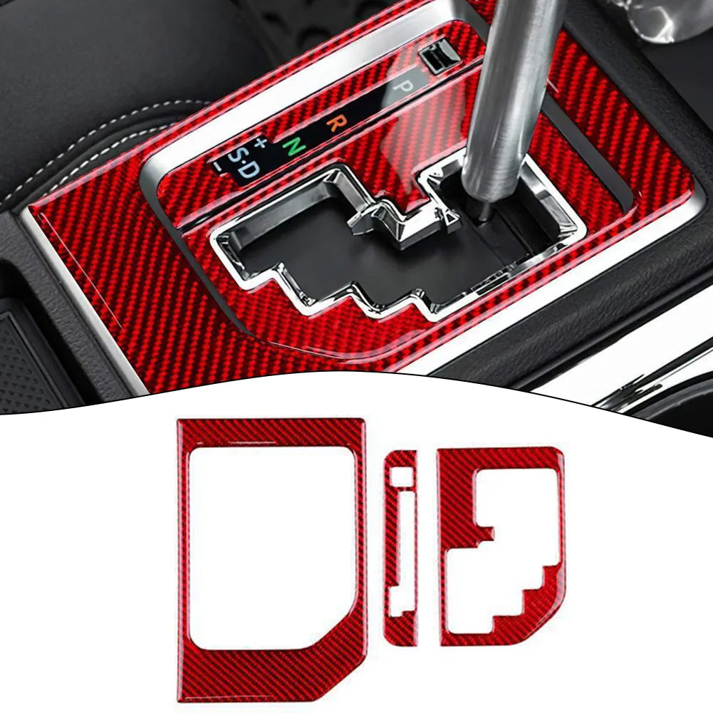 

Durable Car Accessories Gear Shift Cover Console Panel Cover 3pcs/set Carbon Fiber Gear Shift Console Panel Cover