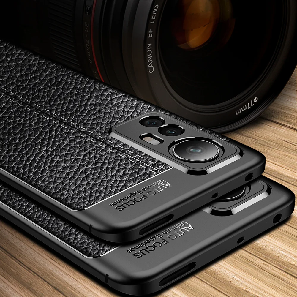 

Shockproof Case for Xiaomi 12S 12S Pro 5G 12 Lite Leather Texture Soft Silicone Phone Cover for Xiaomi Mi 12 12X 12 Pro