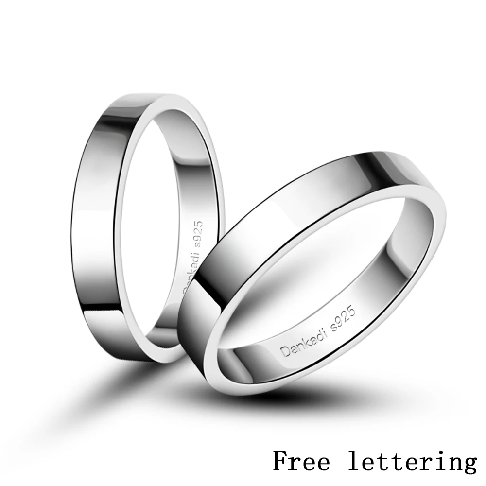 

925 Sterling Silver Matching Couple Lover Rings Charm Valentine's Day Jewelry Forever Endless Love Ring For Women Men Simple