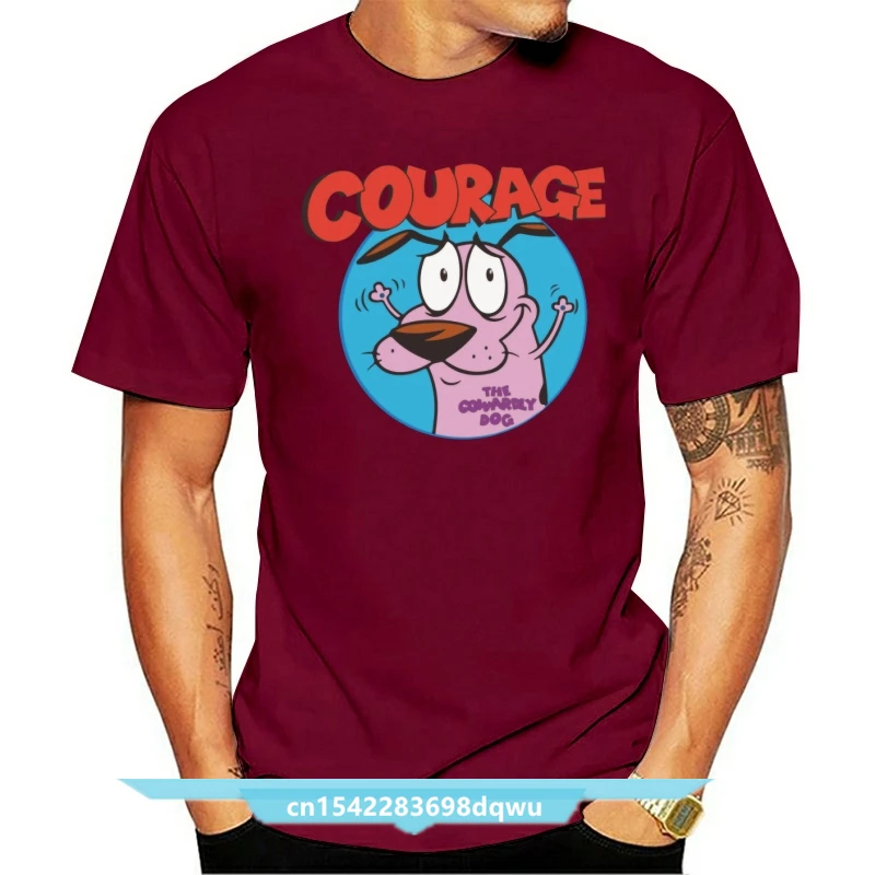 

Courage Icon T-Shirt Men Cartoon Print Short Sleeve 100% Cotton T Shirt Fashion Casual Tee Shirt Summer Men's Beach Tee Shirts