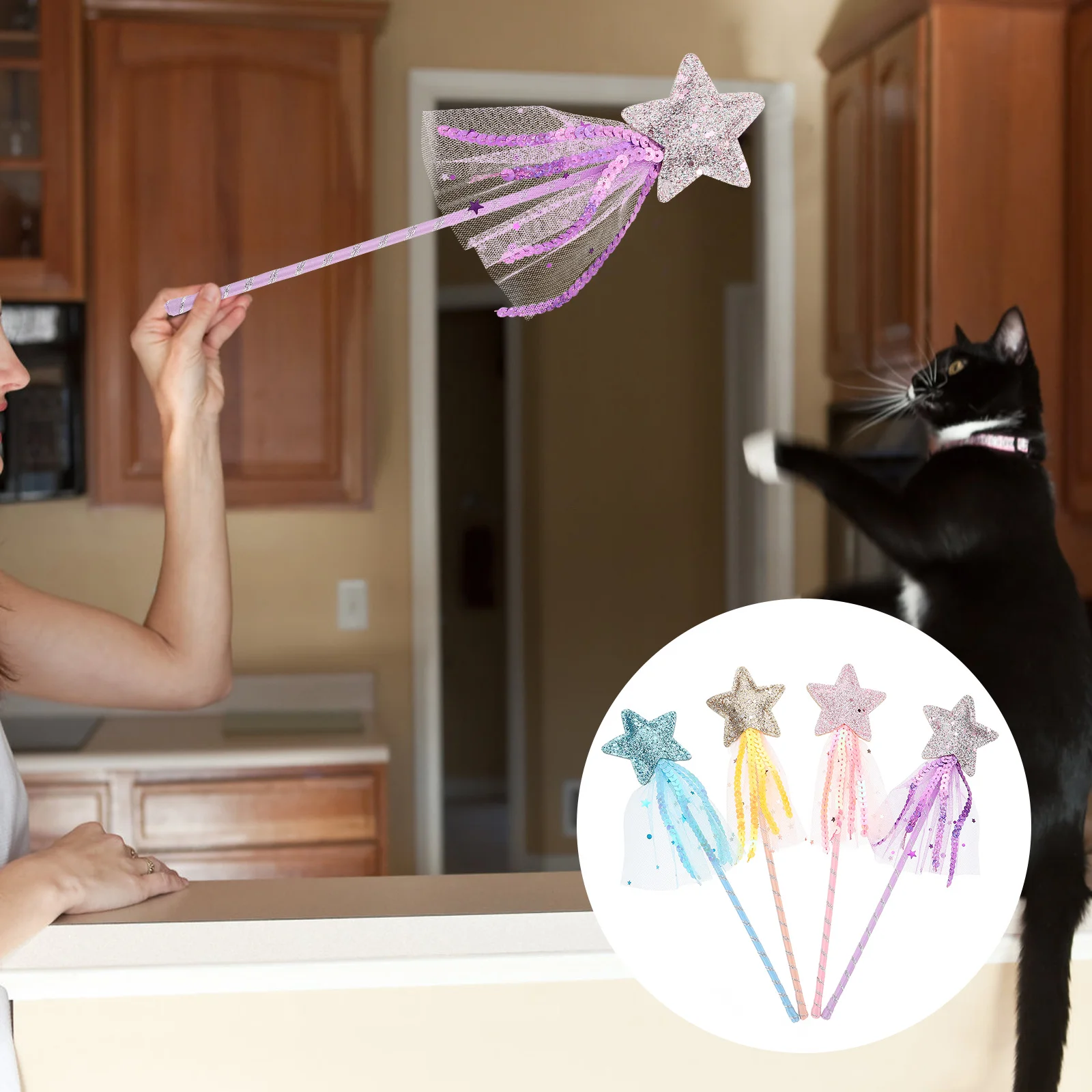 

4 шт. волшебные палочки со звездами, детская игрушка, волшебная палочка принцессы, игрушки для детей, ручная игрушка для кошек, волшебные пал...
