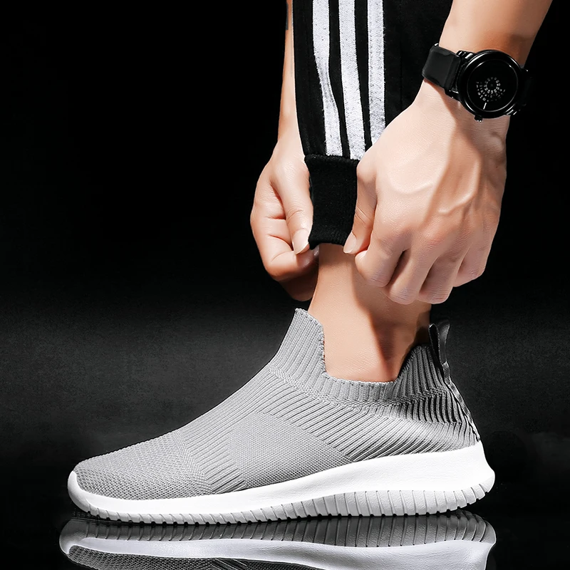 Lightweight Running Shoes Man Jogging Shoes Breathable Men Sneakers Slip on Loafer Shoes Men's Casual Sports Shoes 46 Trainers