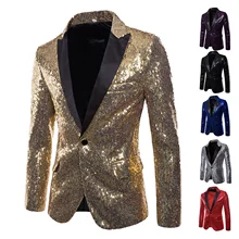 Chaqueta de lentejuelas brillantes para hombre, abrigos de fiesta de disfraces, Blazer de fiesta de boda, botón de caballero, baile, ostentoso, novedad de 2022 (1)