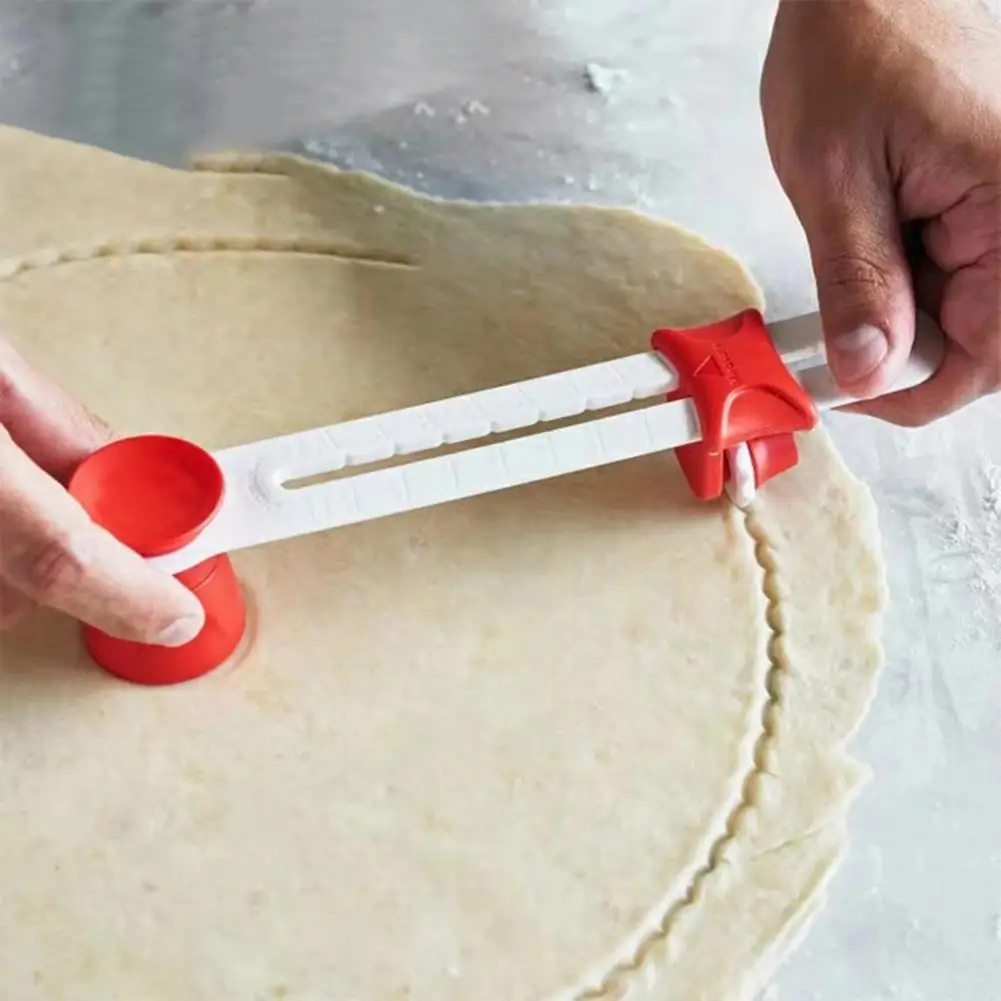 

Pastry Cutter with Adjustable Rotating Food Grade DIY Measuring Cake Pizza Cutter Plastic Compass-shaped Lace Cookie Cutter 1pc