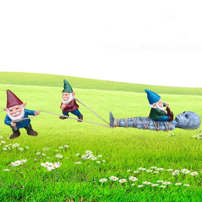 

Садовая статуя инопланетянина и гнома, уличный полимерный набор инопланетянина, забавные садовые украшения, украшения для лужайки, искусственное украшение