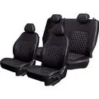 Nissan Qashqa i-1, 09. 2006-11.2013, J10, РЗС6040+подлок. 3Г Турин Ромб Экокожа Чёрный  Чёрный  Бежевый