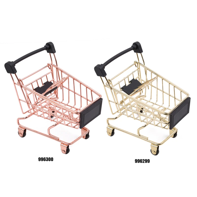 

Креативная корзина для хранения, миниатюрная корзина для покупок, тележка для супермаркета, ящики для хранения мусора, мини-игрушка тележка...