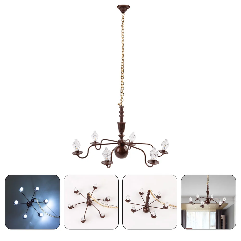 

Model Chandelier Mini DIY Ceiling Light Lamp Lantern Sand Table Building Materials Traffic Decor Decorative House