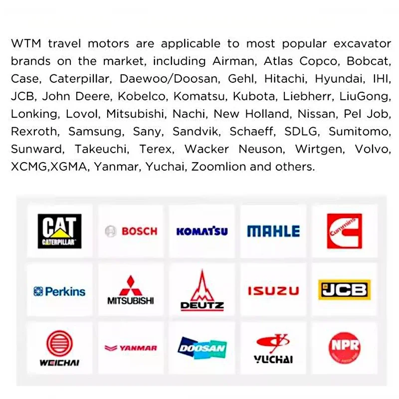 WEITAI OEM ODM Заводская поставка 40nx2 6002 45 50 56 305 Экскаватор Гидравлический ходовой