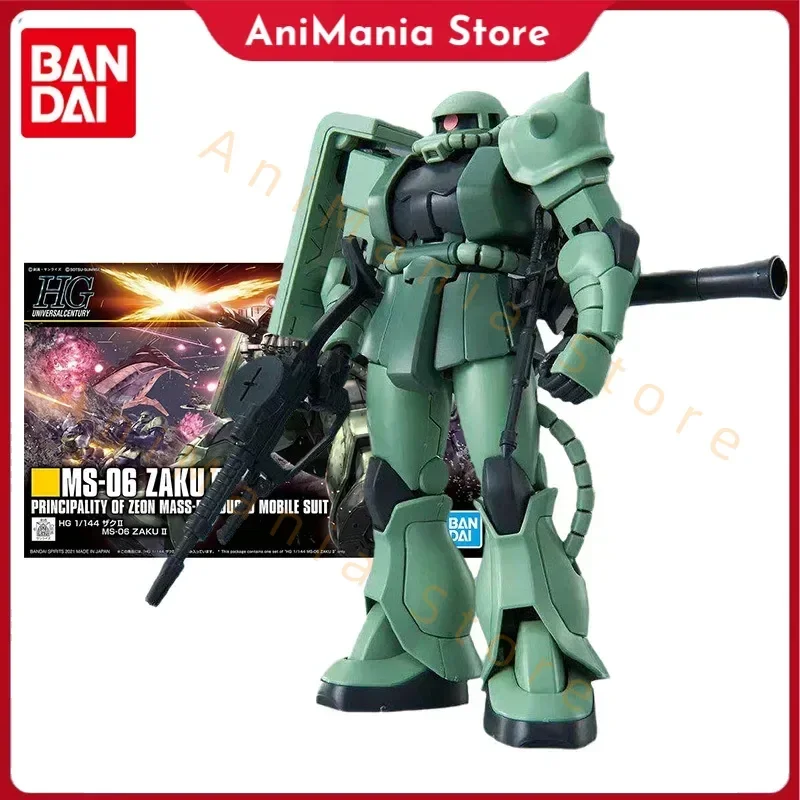 Bandai натуральная модель Gundam комплект аниме-фигурки HGUC 1/144 MS-06 Zaku II коллекция Gunpla