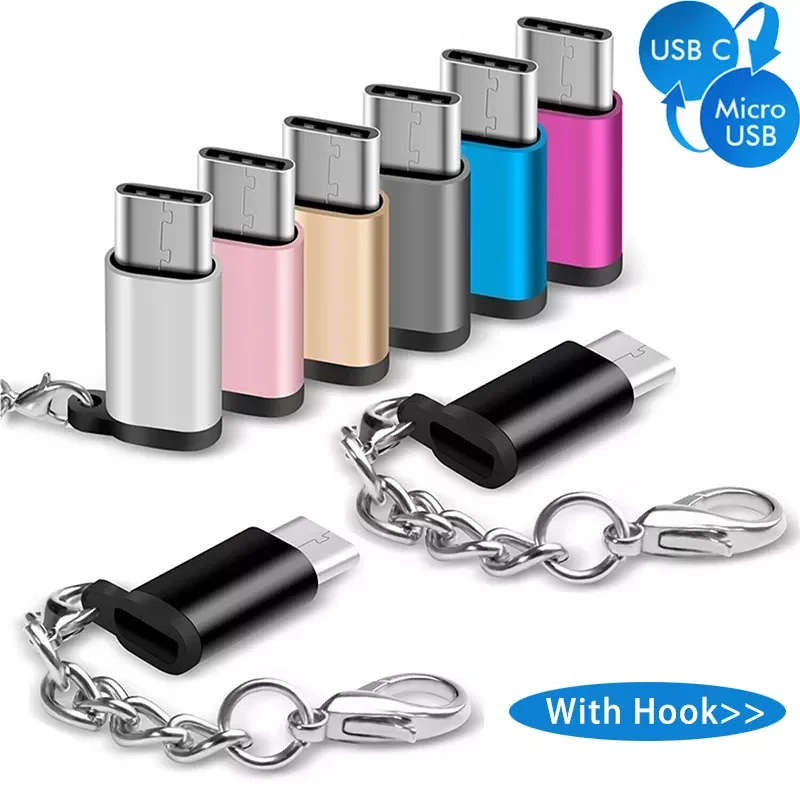 

Keychain Cable USB Type C Adapter OTG Micro USB Female for Type C Male Converter Adapter USB-C for Huawei