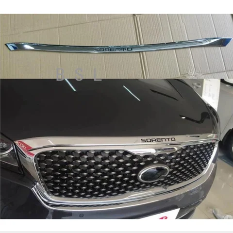 Хромированный АБС-пластик, передний бампер, решетка радиатора, крышка двигателя для Kia Sorento 2015, 2016, 2017, 2018, 2019, 2020