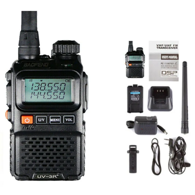 Baofeng UV-3R+ Pro Dual Band VHF/UHF UV-3R Plus Mini Walkie Talkie VOX Compact FM Transceiver UV3R Plus Portable Two Way Radio