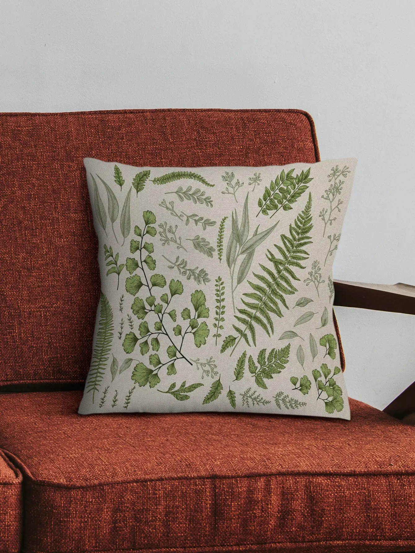 

Льняная наволочка XXIHLive с рисунком листьев