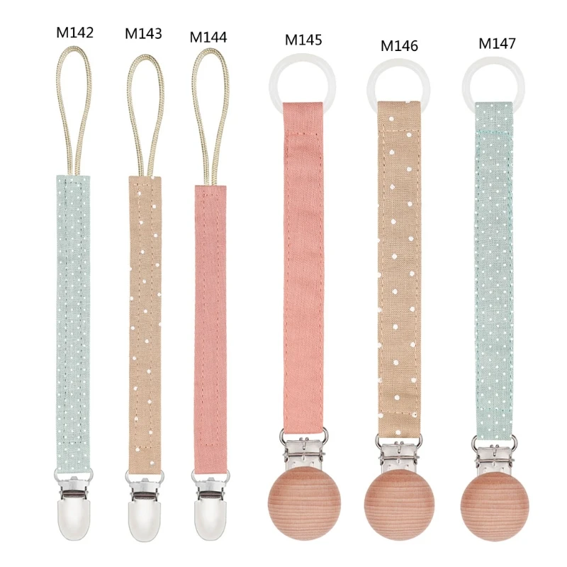 

New Practical Nipple Holder Cotton Linen Rope Baby Pacifier Clip Chain Metal 6 Color