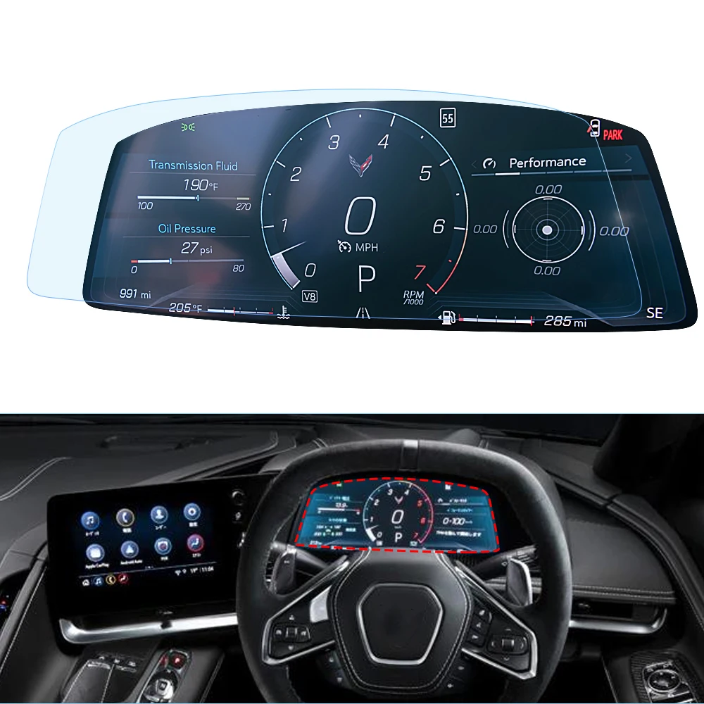 

Car Dashboard Screen Console Central Protector Film Cover For Chevrolet Corvette C8 Stingray Convertible Z06 Z51 Coupe 2020-2022