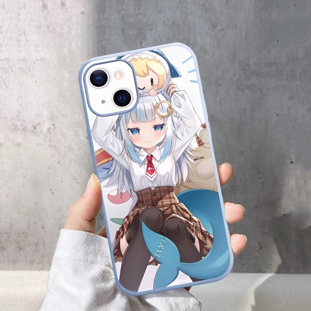 Popular VTUBER Gawr Gura Phone Case For IPhone 14 11 12 13 Mini Pro Xs Max 8 7 6 6S Plus X XR Solid Candy Color