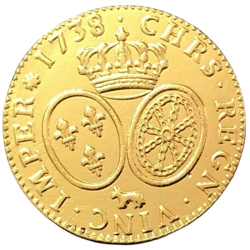 

Копия золотой монеты 1738 Франция 1 Луи д'Ор