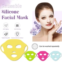 1pcs reusable silicone face masks travel holder sheet masks moisturizing facial masks cover prevent evaporation beauty skin care