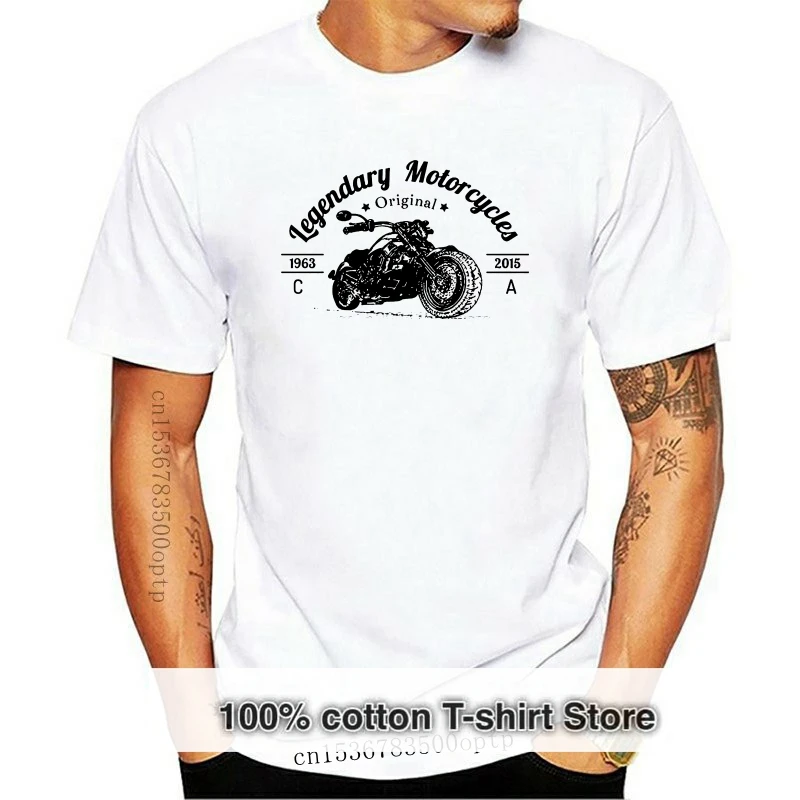 

2019 летняя брендовая 100% хлопковая одежда для фитнеса, Мужская винтажная легендарная мотоциклетная футболка с логотипом в байкерском магази...