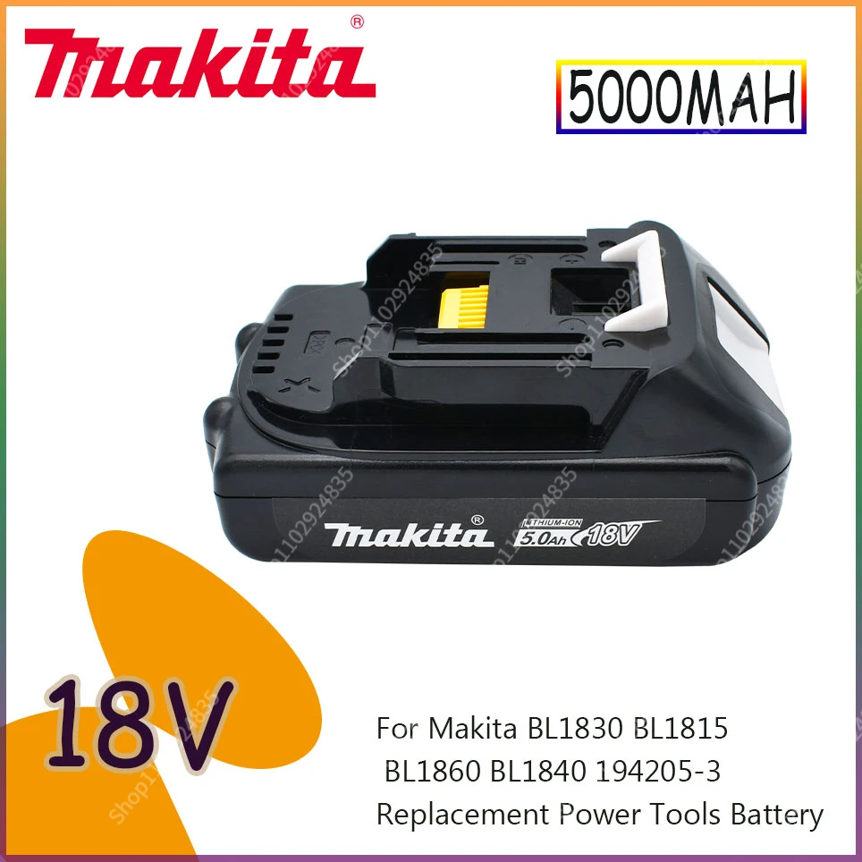 

original Makita Rechargeable 18V 5.0Ah Li-Ion Battery BL1830 BL1815 BL1860 BL1840 194205-3 Replacement Power Tools Battery
