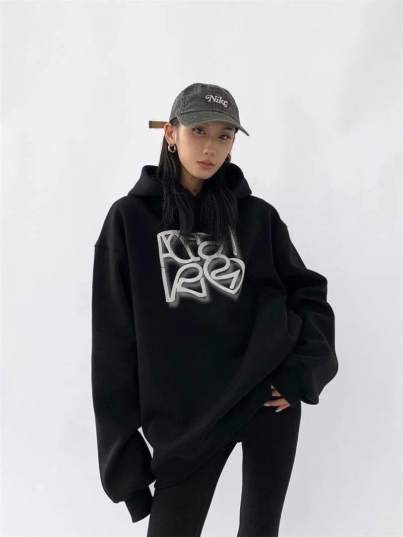 

Spring Cotton High Quality Trendy Clothes For Teens Sweatsuit Clothing Gothic Harajuku Goth Hoodie Techwear Women Sweatshirt