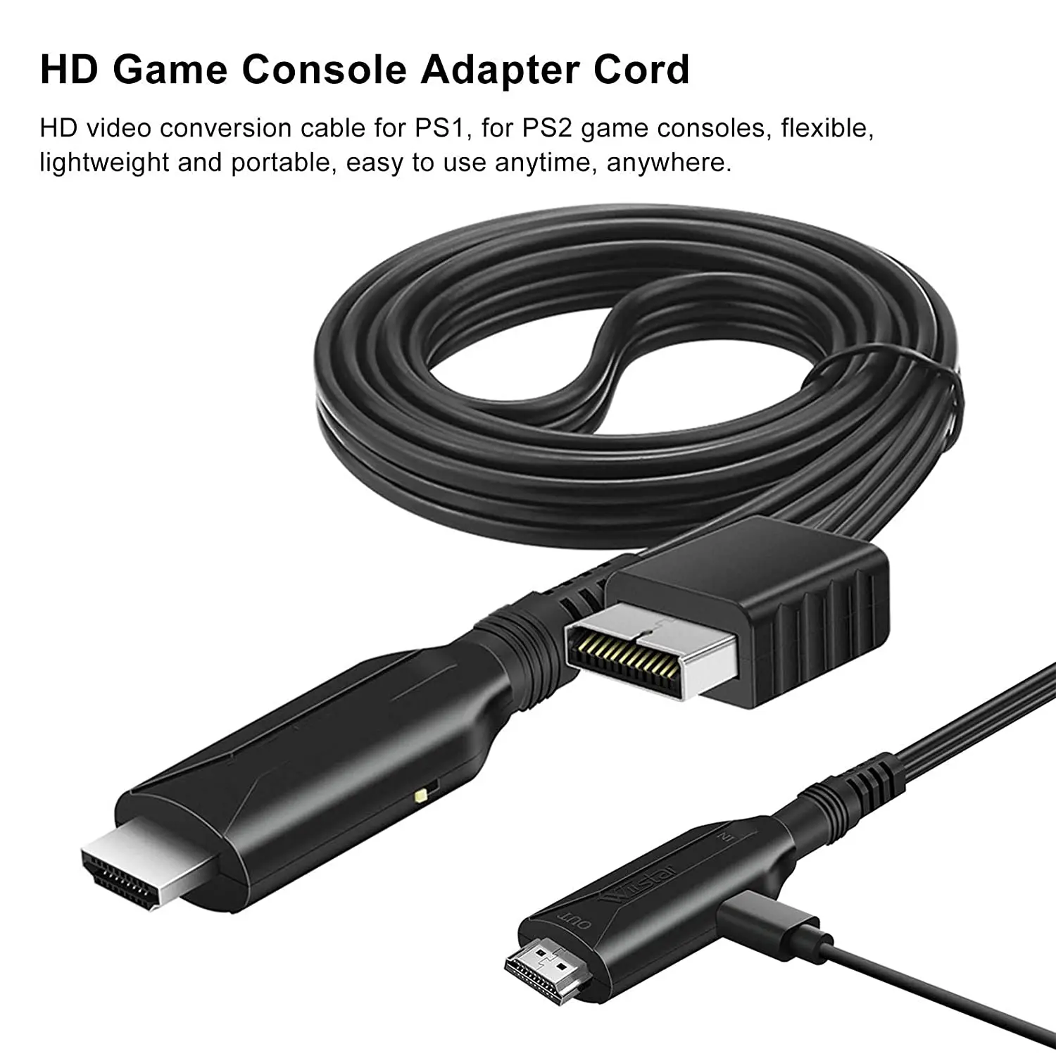 for PS2/PS1 To HDMI-compatibale Audio Video Converter Cable Support 1080P For PS2 Display Modes for HDTV PC Full HD Adapter