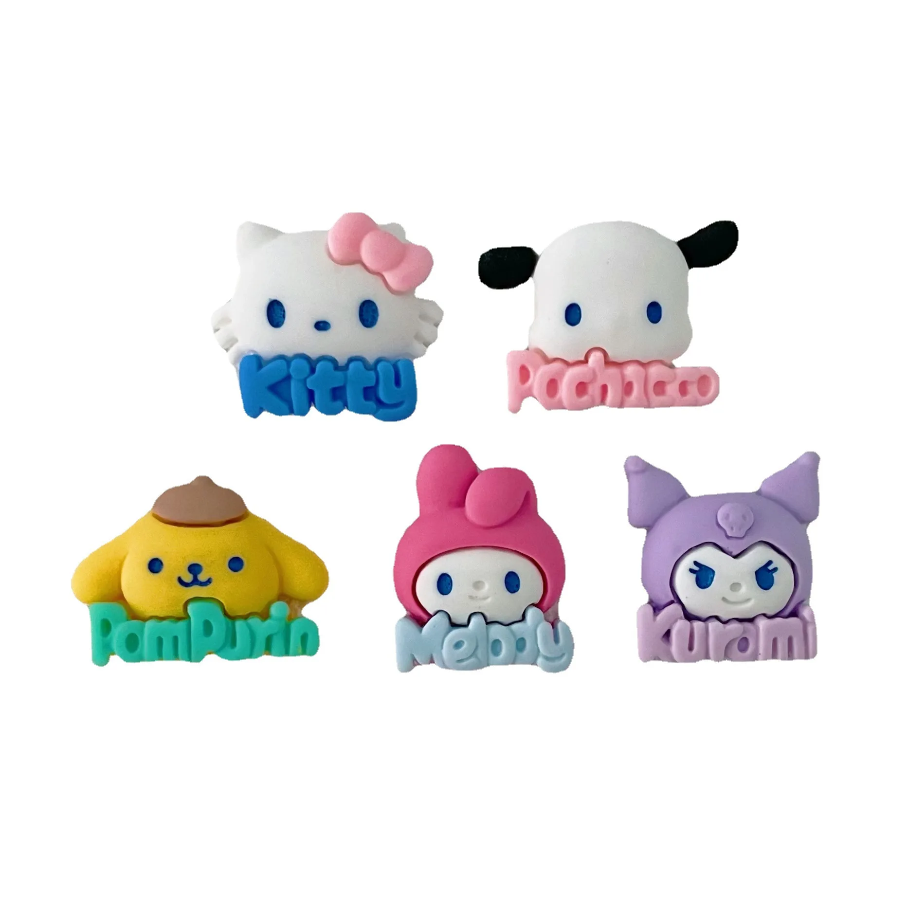 

10Pcs Hello Kitty Diy Accessories Kawaii Sanrio Anime Kuromi Pachacco Cute Cartoon My Melody Phone Case Patch Toy for Girls