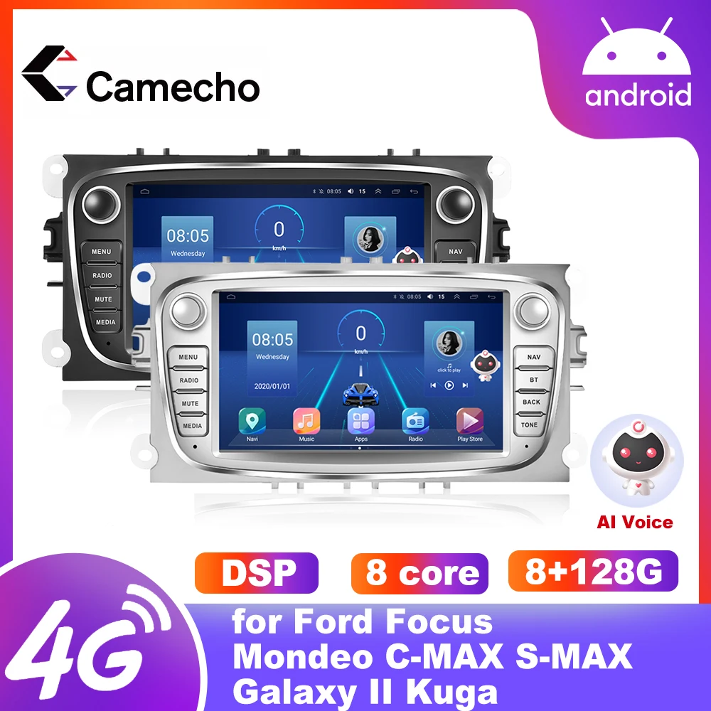 Camecho для Ford Focus Mondeo C-MAX Galaxy II Kuga автомобильное радио 2 Din автомобильные
