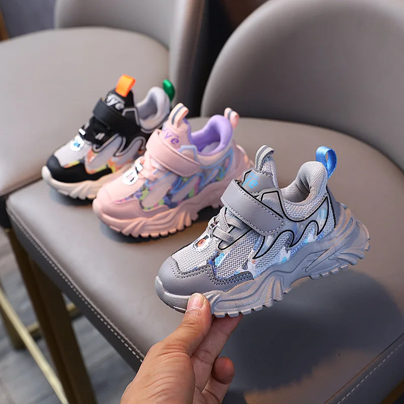 

2022 Boys Girls Sports Shoes 1-6 Years Baby Air Mesh Sneakers Infant Toddler Soft Sole Breathable Outdoor Running Shoes 21-30