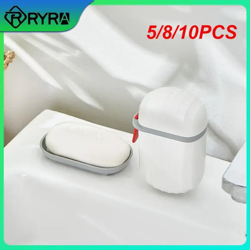 

5/8/10PCS Creative Soap Container Plastic Soap Dish With Cover Portable Soap Holder Bathroom Accessory Travel Portable
