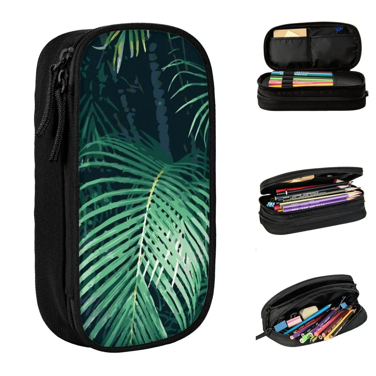 Case Coconut Botanical Green Plant Pen Box Bag Girl Boy Big Capacity Students School Gift Pencilcase